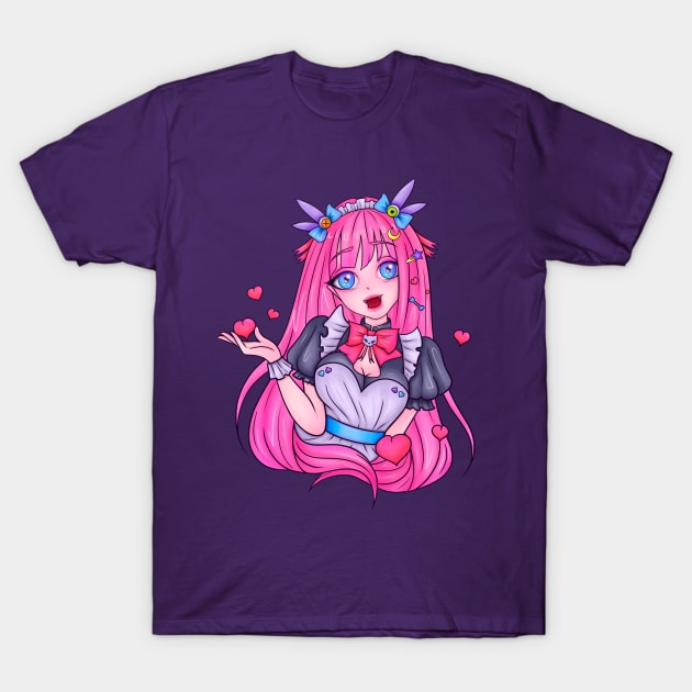 Cute Maid Anime Girl T-Shirt by Purplehate